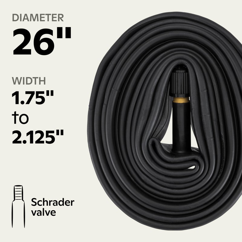 Schwinn Replacement Bike Tire Tube, 26 x 1.75 - 2.125 inch Bike Inner Tube, Schrader Valve, Durable Construction, Replacement for 26â€ Mountain, Hybrid, Dual Sport, and Cruiser Bicycle Tires - Image 5